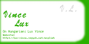 vince lux business card